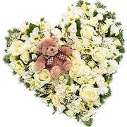 Large White Heart with Bear
